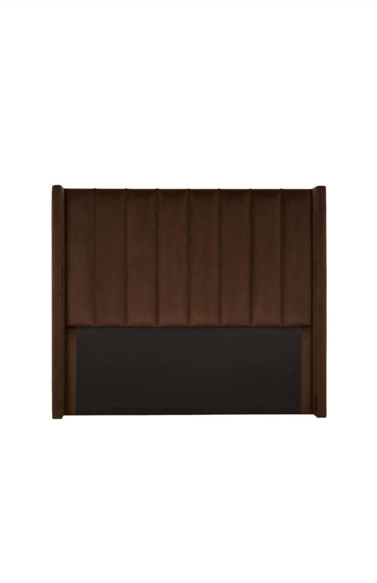 Velvet Paneled Wingback Headboard