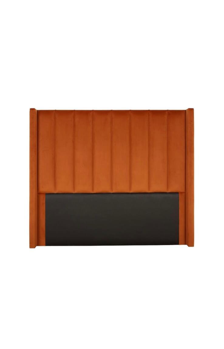 Velvet Paneled Wingback Headboard