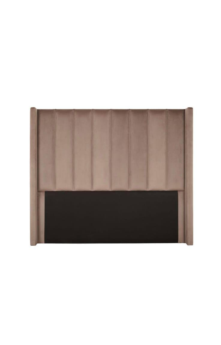 Velvet Paneled Wingback Headboard