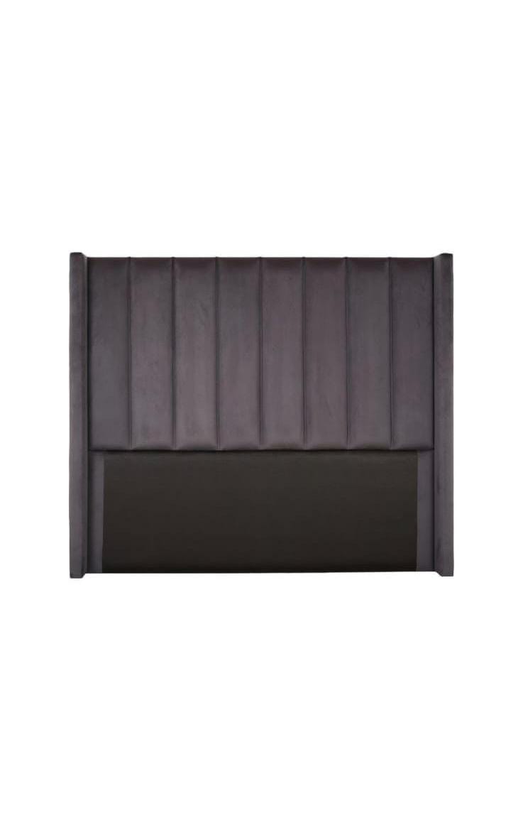 Velvet Paneled Wingback Headboard